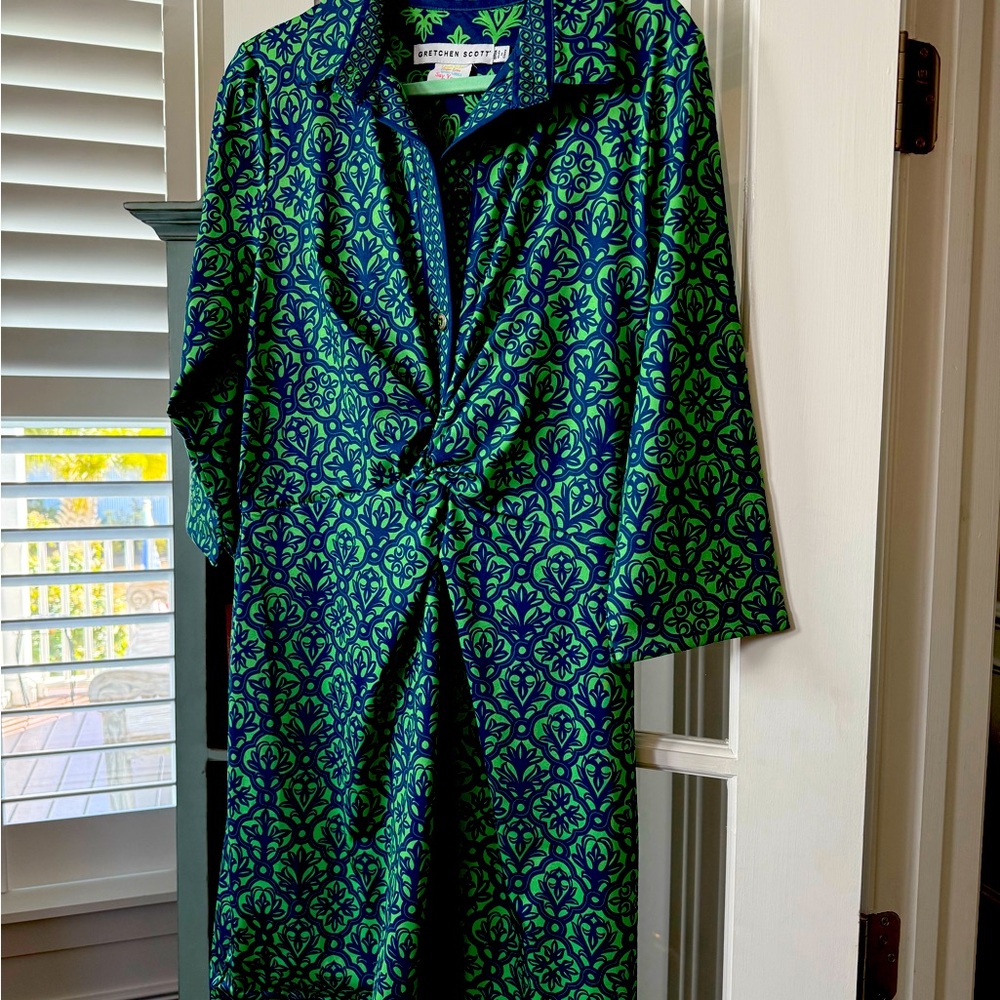 Gretchen Scott Twist & Shout Dress.  Green & Navy.  Diva size